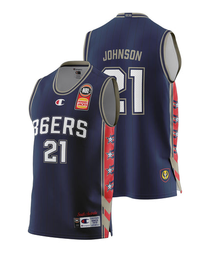 Adelaide 36ers 2021/22 Authentic Adult Home Jersey - Daniel Johnson - Adelaide 36ers