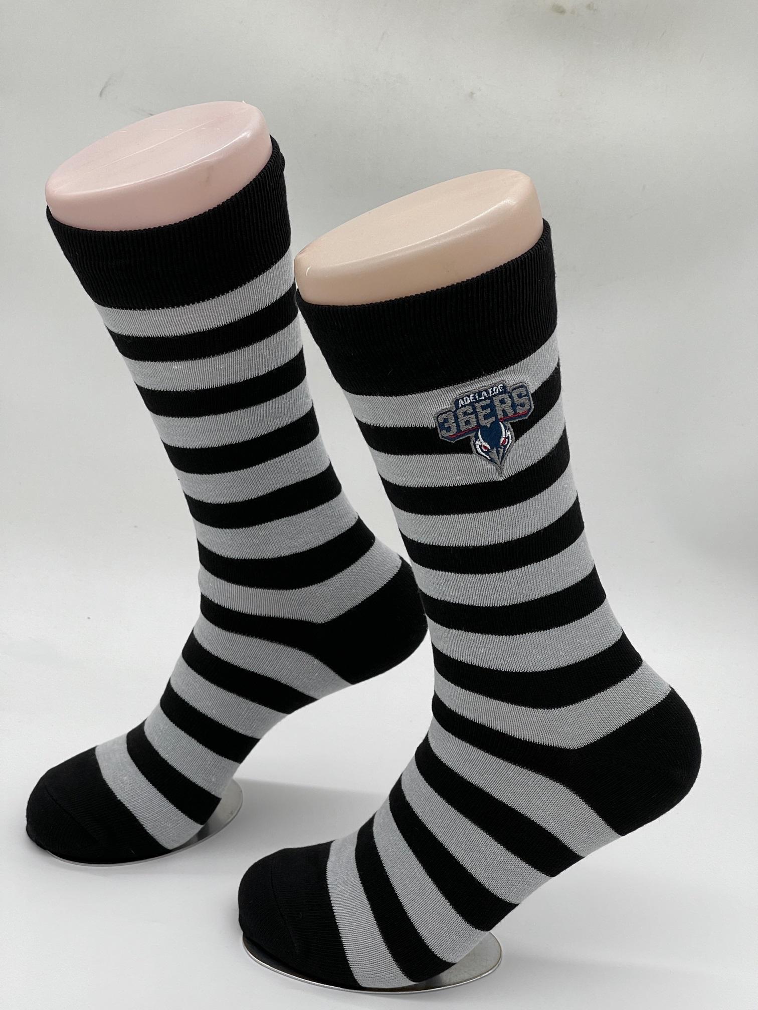 Logo Black Hooped Business Socks - Adelaide 36ers