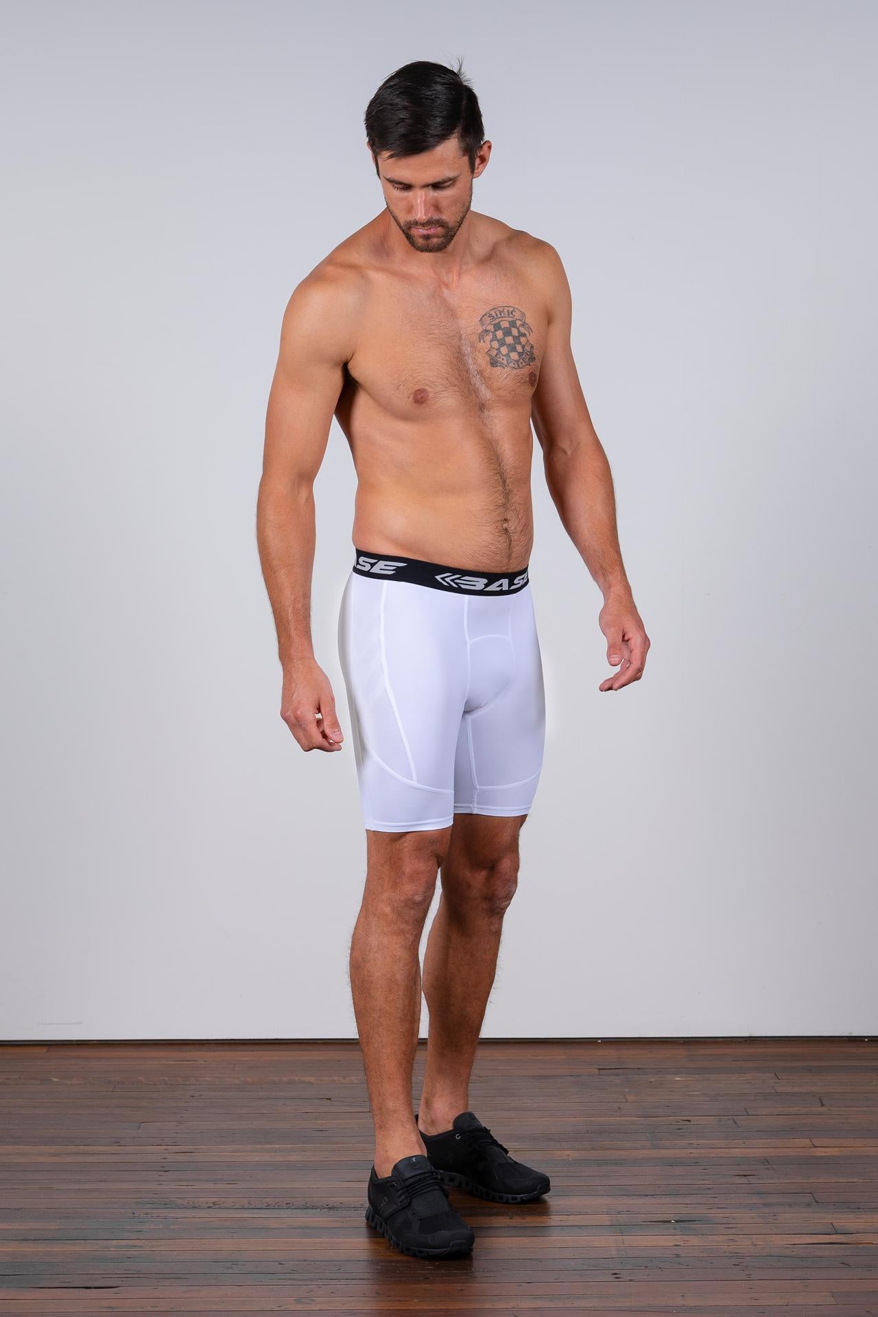 BASE Men's Compression Shorts - White - Adelaide 36ers